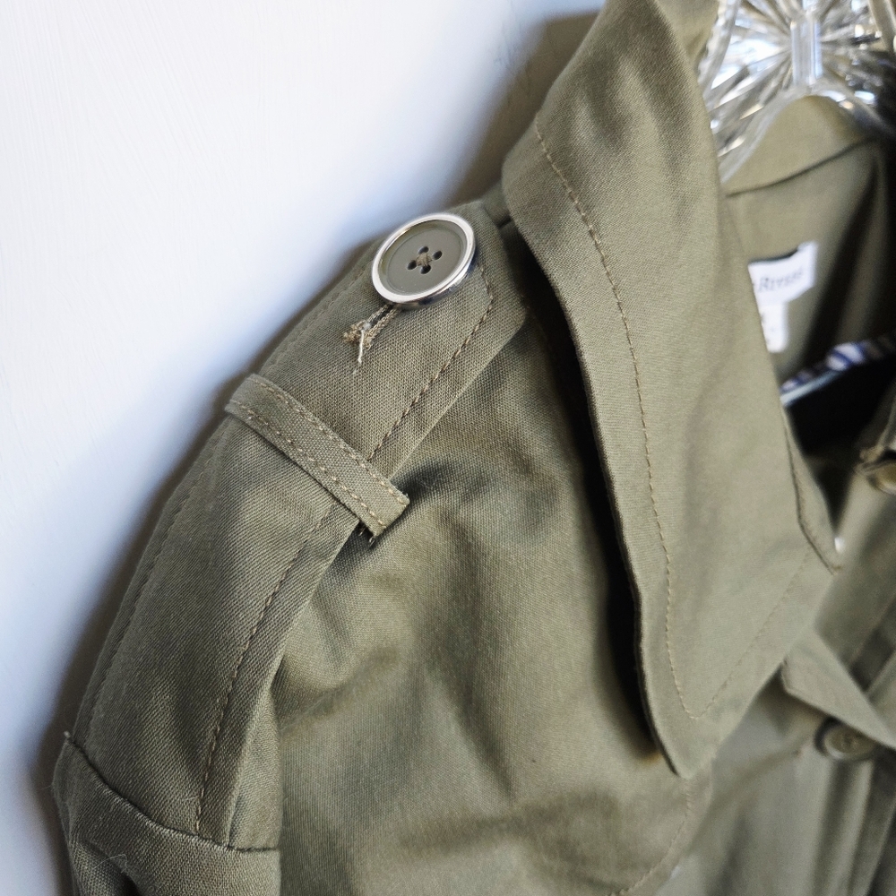 Joan Rivers Double Breasted Olive Colored Trench Coat Size-3X - Picture 8 of 11